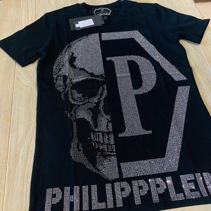 Luxury Mens Philipp Plein T-Shirt, Embroidered